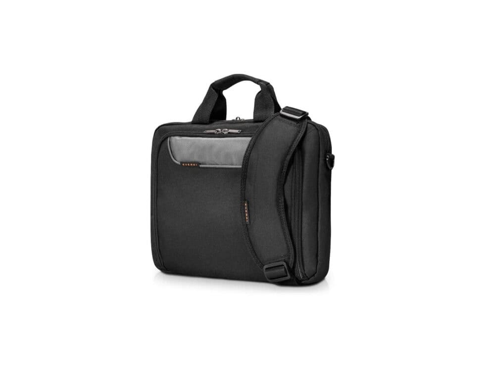 Black laptop bag with shoulder strap