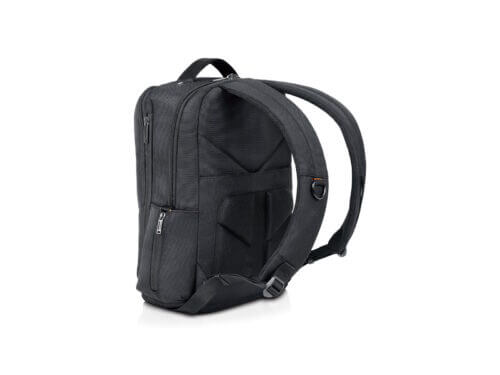 Black backpack with multiple compartments