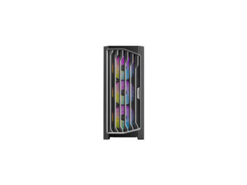 RGB gaming computer case with front view.