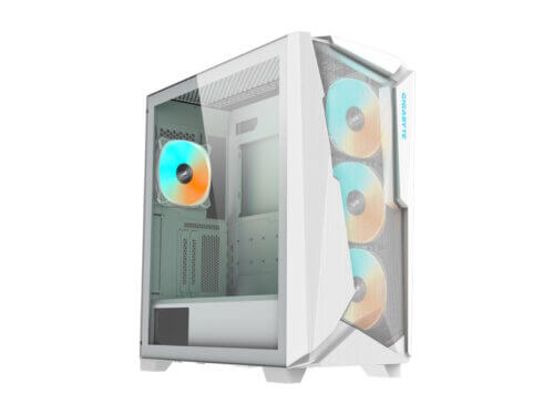 Gaming PC case with RGB fans.