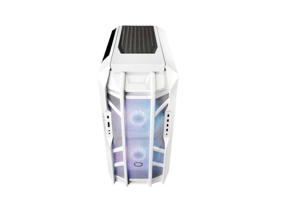 White computer case with cooling fans