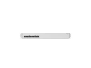 Network switch front view with 8 ports