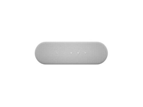 Oval smart speaker with control buttons