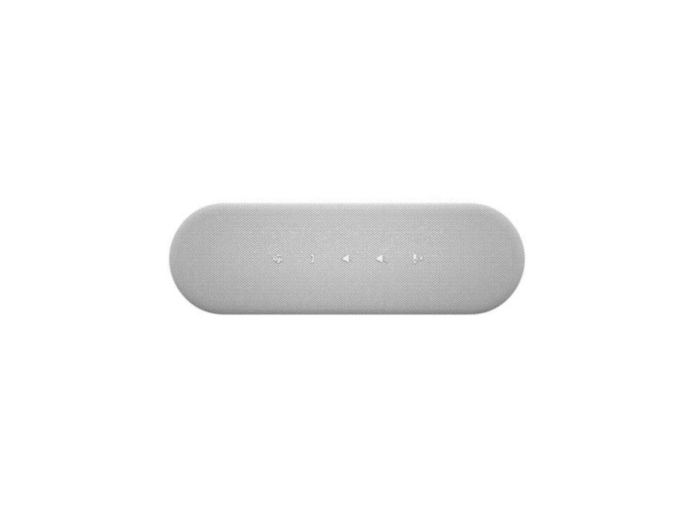 Oval smart speaker with control buttons