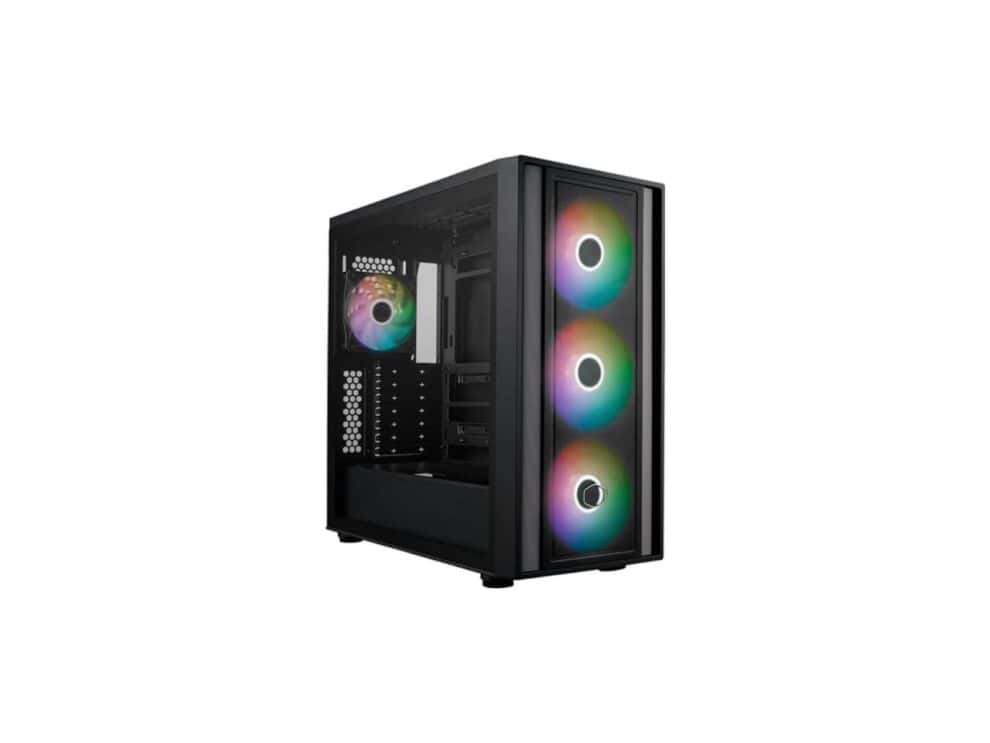 Computer case with RGB fans.