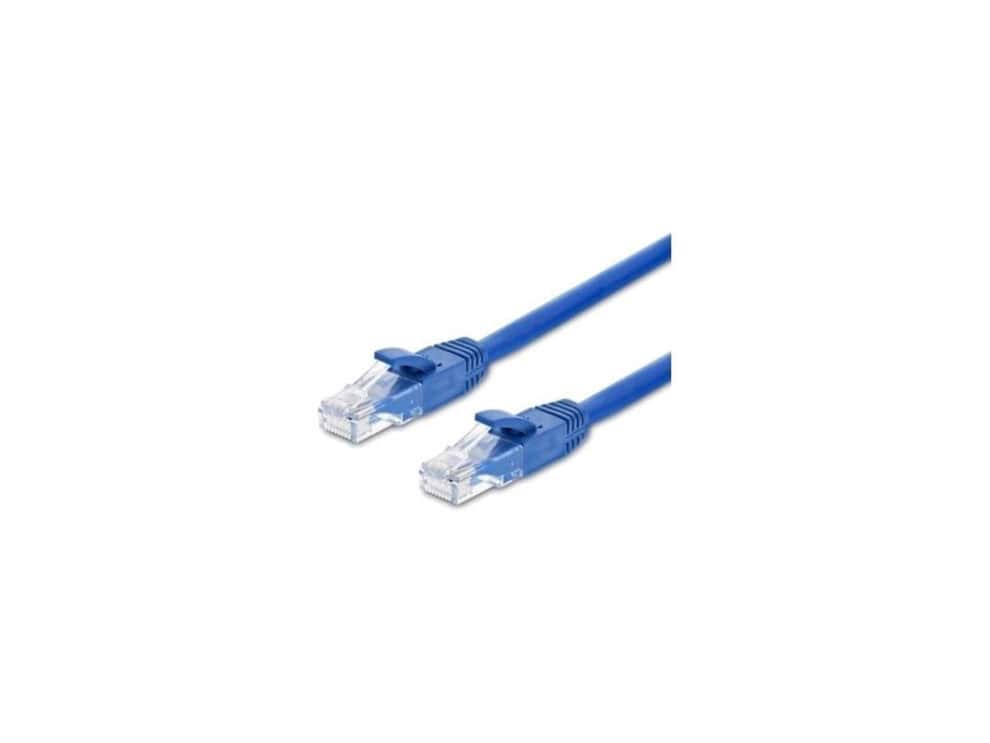 Blue Ethernet cable with connectors