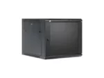 Black wall-mounted server rack cabinet