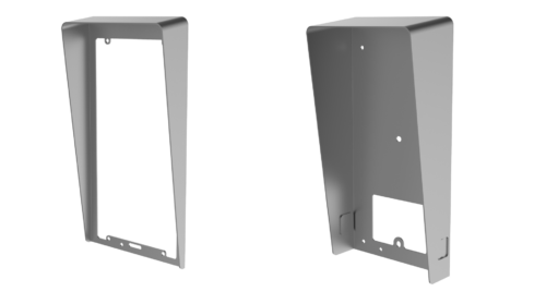 Metal mounting bracket, front and side views