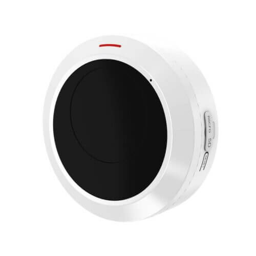 Front view of white smart home device
