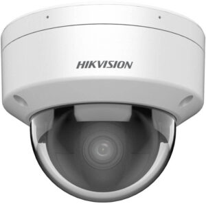 Hikvision dome security camera, close-up view.