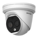 Hikvision security camera, dome-shaped