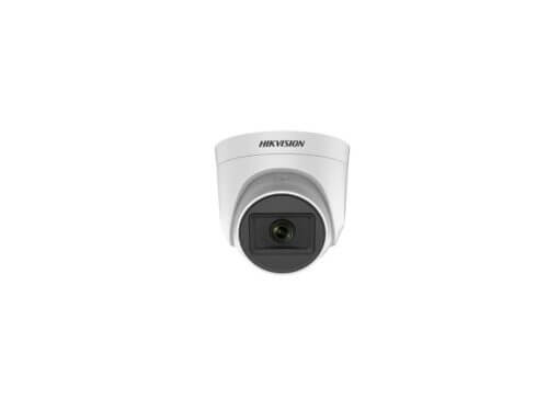 Hikvision security camera on white background