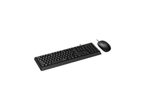 Black wired keyboard and mouse set
