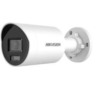 Hikvision security camera mounted on wall