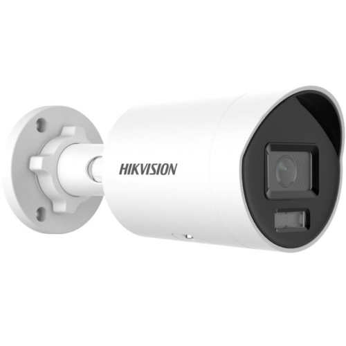 Hikvision security camera mounted on wall