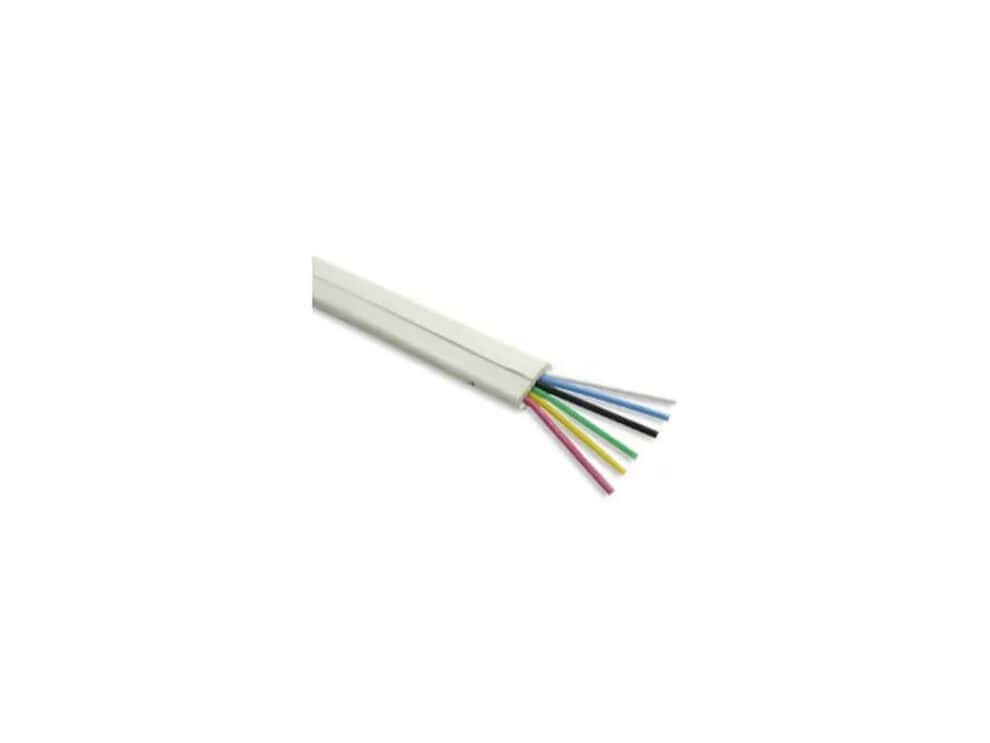 2 Pair Ivory Flat Modular Cable for RJ11 Connectors, 4 Wire