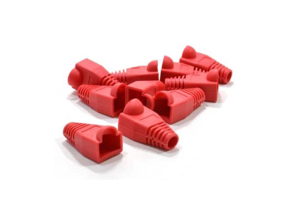 Acconet RJ45 Connector Boots, Red, 50 Pack