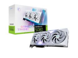 MSI GeForce RTX 5080 GAMING TRIO OC 16G Graphics Card - White