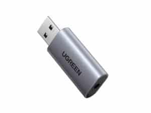 UGREEN CM383-80864 USB-A to 3.5mm Audio Jack External Sound Adapter - Silver