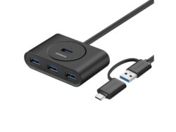 UGREEN 4-Port USB 3.0 Hub with Micro USB - 5Gbps Data Transfer - 0.5m