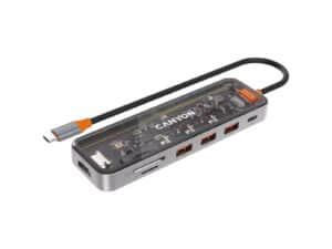 Canyon DS-13 7in1 4k USB-C Transparent Hub - Space Grey