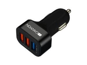 Canyon C-07 Triple USB Car Charger -  Black