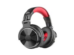 Oneodio Pro 10 Professional Wired Over Ear DJ and Studio Monitoring Headphones - Red/Black