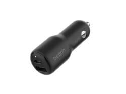 Belkin BoostCharge 42 Watt Dual USB-A and USB-C Car Charger