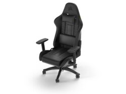 Corsair TC100 Relaxed Gaming Chair - Black/Black, Leatherette