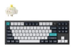 Keychron Q3 Max QMK/VIA 80% Wireless Custom Mechanical Keyboard -Banana Switch, Carbon Black