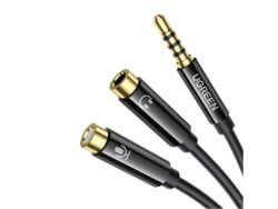 UGreen AV141 3.5mm Headset Splitter Cable (1x Male to 2x Female) 20cm - Black
