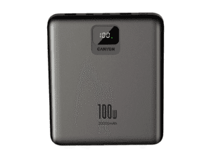 Canyon PB-2008 LED Flat Power Bank - PD100W, QC3.0, Dark Grey