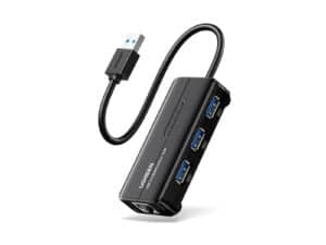 UGreen USB Type-A Male to Ethernet Adapter with 3-Port USB Hub