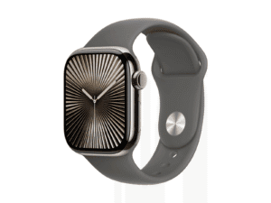 Apple Watch Series 10 GPS + Cellular 42mm Natural Titanium Case with Stone Grey Sport Band - M/L