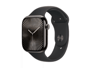 Apple Watch Series 10 GPS + Cellular 42mm Slate Titanium Case with Black Sport Band - M/L