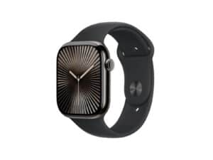 Apple Watch Series 10 GPS + Cellular 46mm Slate Titanium Case with Black Sport Band - M/L