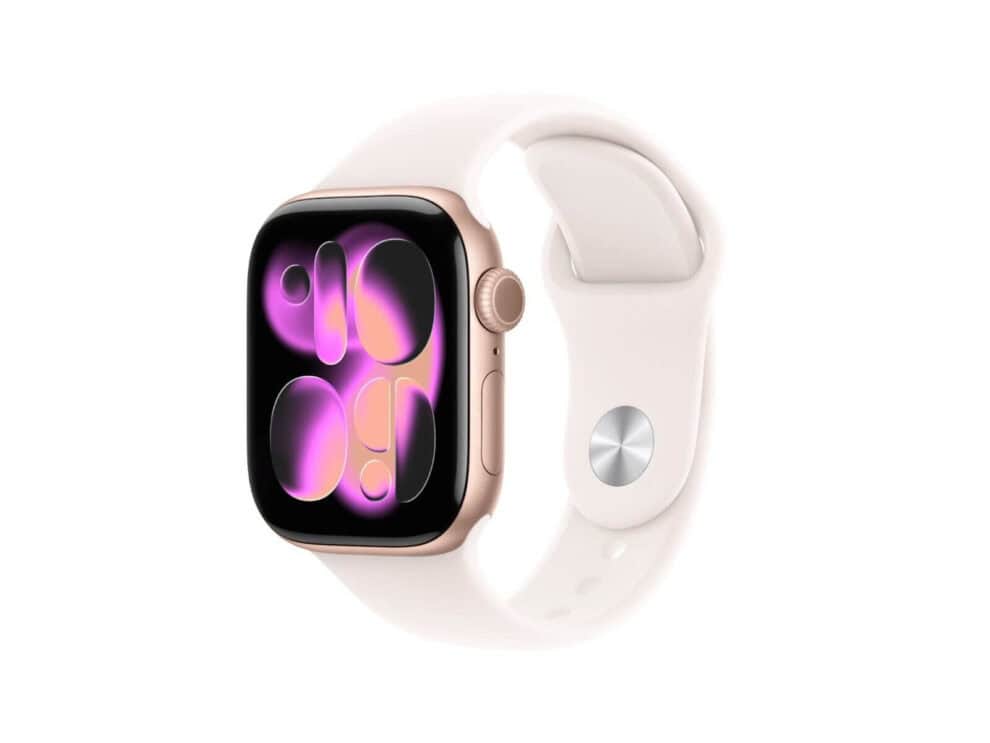 A3331 Apple Watch Series 11 GPS 42mm Rose Gold Aluminium Case with Light Blush Sport Banda