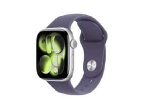 Apple Watch Series 11 GPS 46mm Silver Aluminium Case with Purple Fog Sport Band - M/L