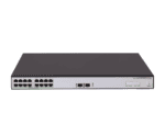 h3c smb s1600v2 18p hpwr layer 2 ethernet switch with 16x 10/100/1000mbps ethernet poe+ ports and 2x 1gbps sfp ports, 240w poe+ capacity, ac psu