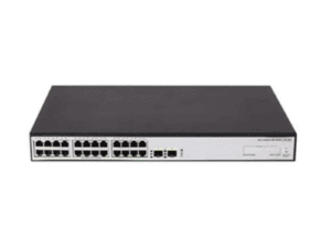 h3c smb s1600v2 26p hpwr layer 2 ethernet switch with 24x 10/100/1000mbps ethernet poe+ ports and 2x 1gbps sfp ports, 370w poe+ capacity, ac psu