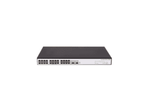 h3c smb s1600v2 26s hpwr layer 2 ethernet switch with 24x 10/100/1000mbps ethernet poe+ ports and 2x 10gbps sfp+ ports, 370w poe+ capacity, ac psu