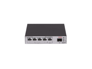 h3c smb s1600v2 6p hpwr layer 2 ethernet switch with 5x 10/100/1000mbps ethernet ports (4x poe+ ports) and 1x 1gbps sfp port, 73w poe+ capacity, ac psu