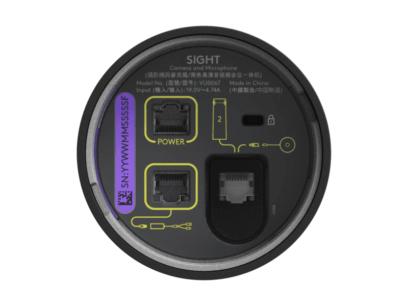 logitech sight tabletop companion 4k cam for multi participating framing & 315° horizontal f.o.w.