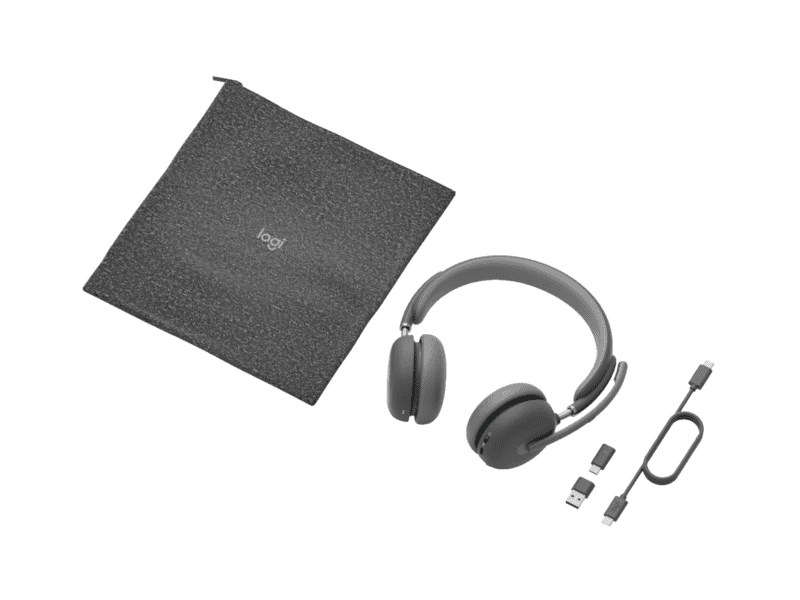 logitech zone wireless 2 ai powered headset for two way noise free calls. graphite