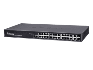 vivotek managed 24x ge poe; 2x combo sfp switch; 370w