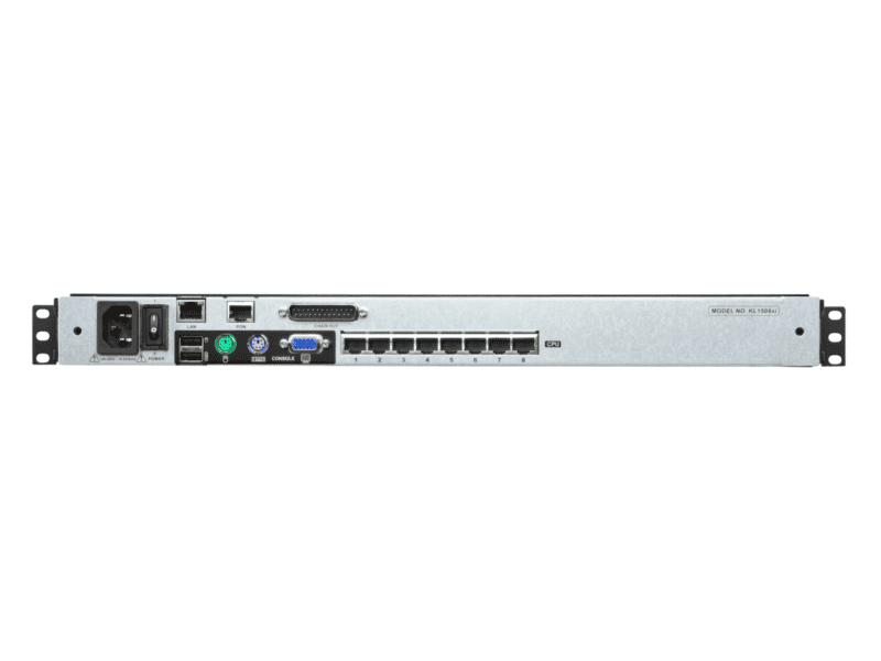 8 port 17'' dual rail lcd ip cat5 kvm d.rail lcd kvm ip sw. w/(uskb/spkb)/w/(us/eu) cord