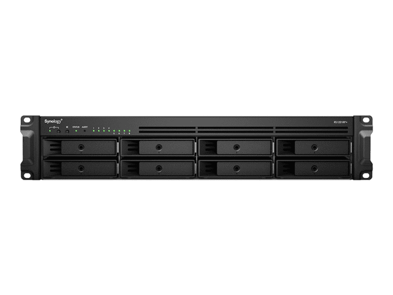 rackstation 8 bay (up to 12 bay); amd ryzen v1500b 2.4ghz; 4gb ram (up to 32gb); 4 x gbe lan; 2x usb3.2; 1x esata;
