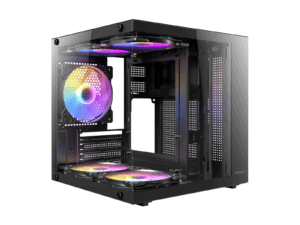 antec vcx10m argb micro atx itx mini tower gaming chassis – black