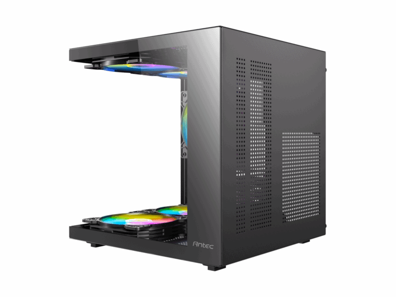 antec vcx10m argb micro atx itx mini tower gaming chassis – black