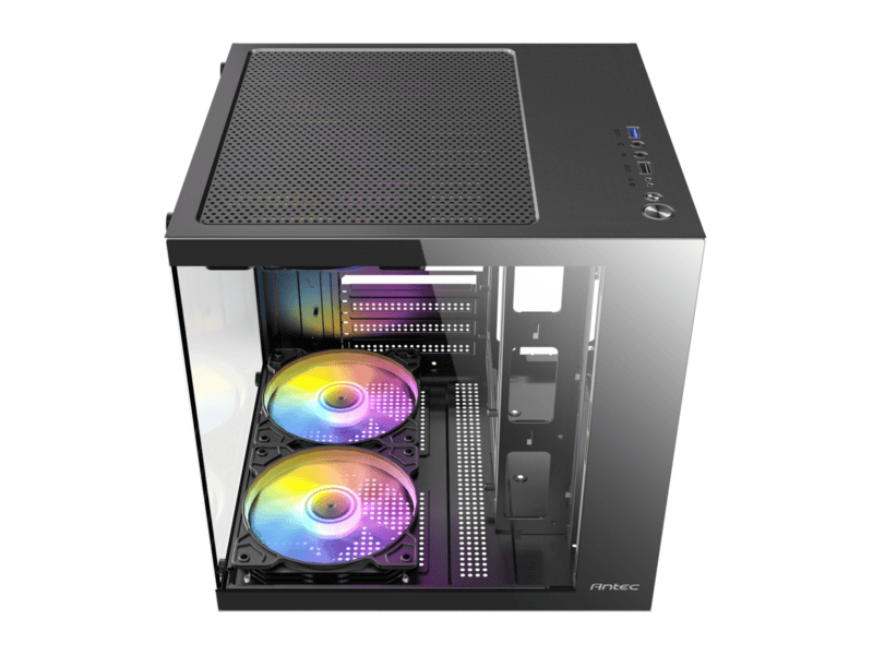 antec vcx10m argb micro atx itx mini tower gaming chassis – black